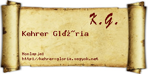 Kehrer Glória névjegykártya
